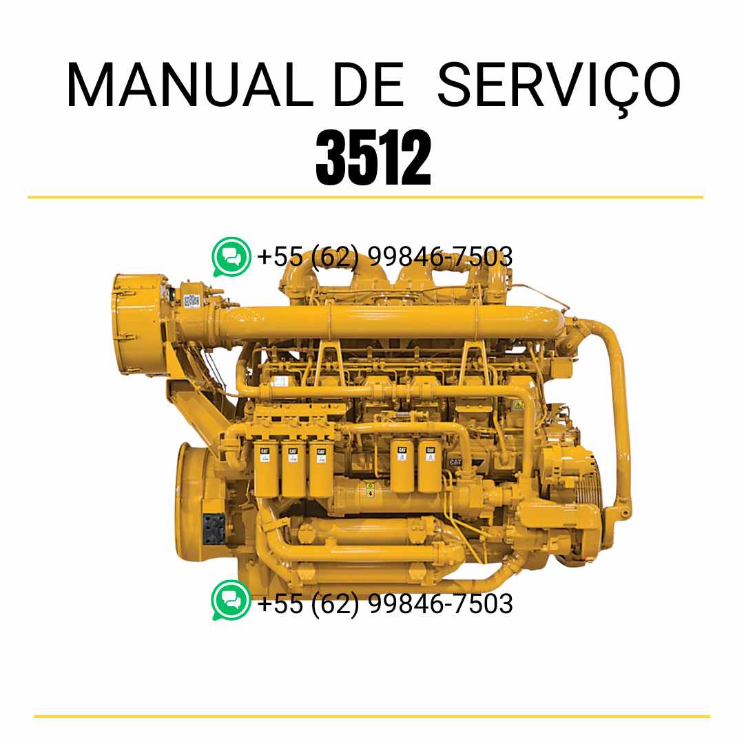 Manual de serviço em PDF do motor industrial Caterpillar 3512 para máquinas pesadas, guia técnico completo com instruções de manutenção, diagnóstico e reparos
