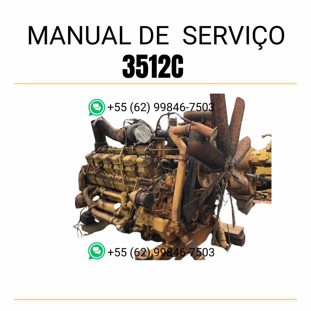 Manual de serviço do motor Caterpillar 3512C em PDF, com instruções técnicas completas para diagnóstico, manutenção e reparos detalhados