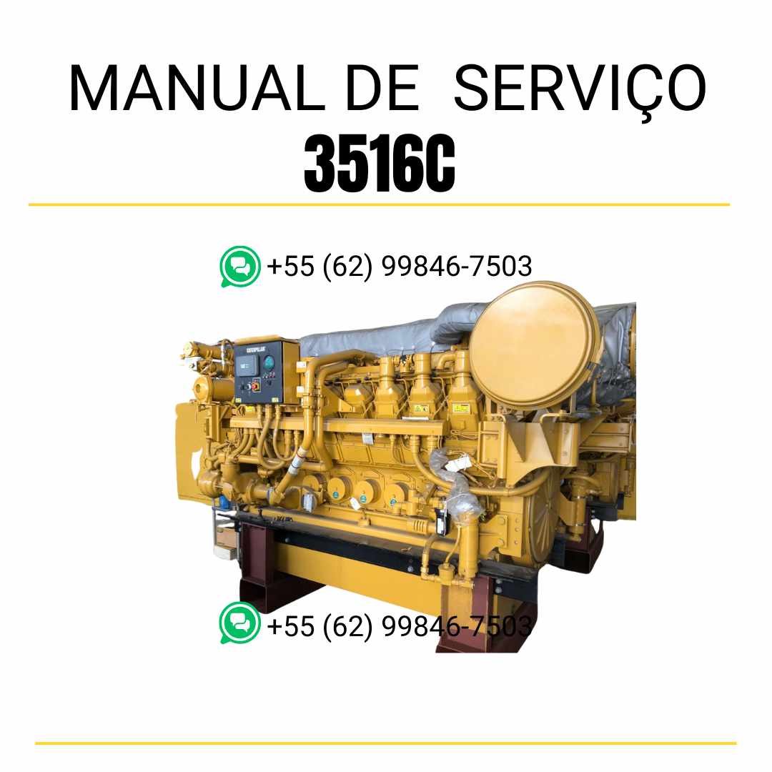 Manual de serviço do grupo gerador Caterpillar 3516C em PDF, guia técnico ilustrado com instruções de reparo detalhadas e manutenção completa