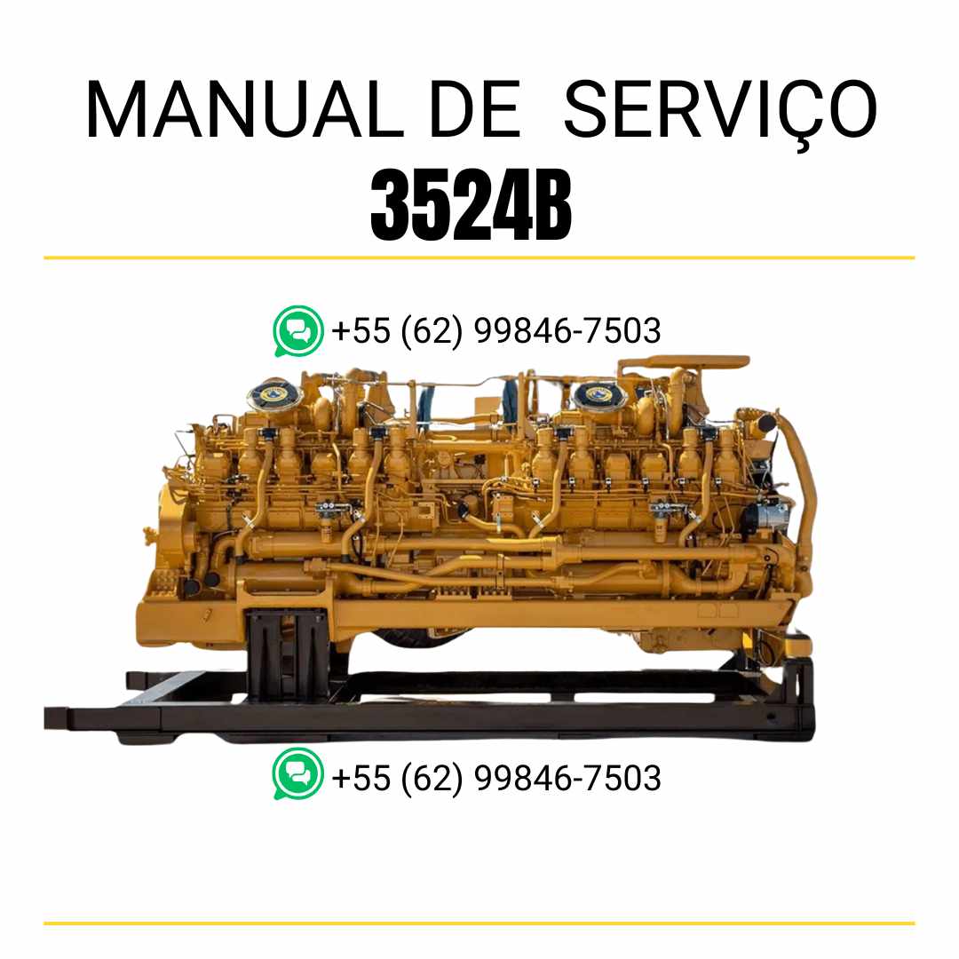Manual de serviço do motor Caterpillar 3524B em PDF, guia completo de diagnóstico, reparo e manutenção para máquinas pesadas