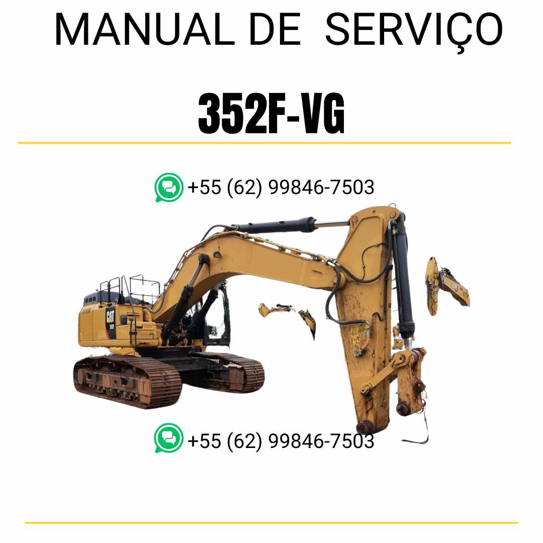 Manual de serviço Caterpillar 352F VG para escavadora, guia técnico completo em inglês em formato PDF
