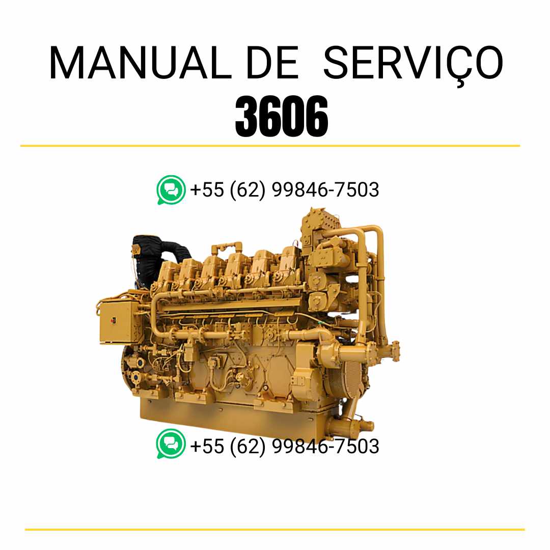 Manual de serviço em PDF do motor industrial Caterpillar 3606 para máquinas pesadas, guia técnico completo com instruções detalhadas de manutenção e reparos