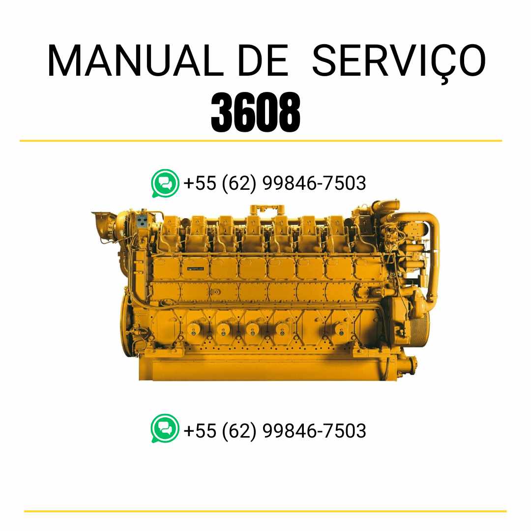 Manual de serviço em PDF do motor industrial Caterpillar 3608 para máquinas pesadas, guia técnico detalhado com instruções de manutenção e reparos