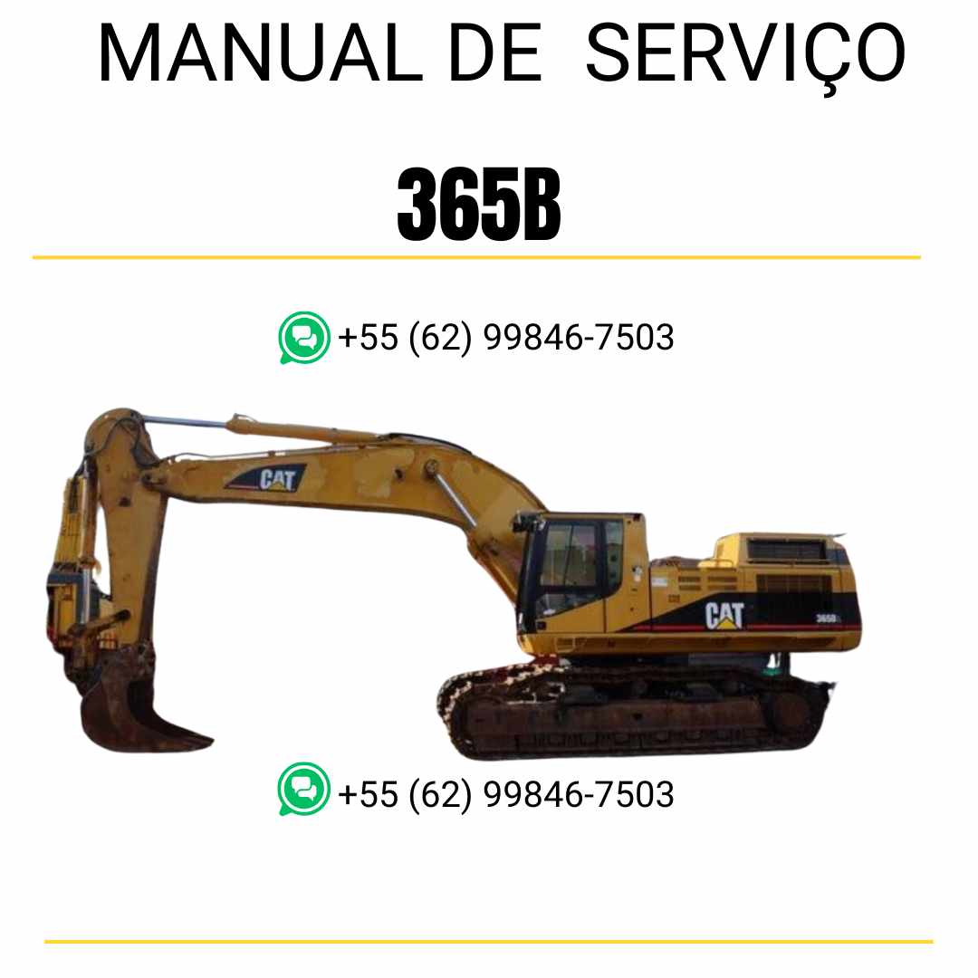 Manual de serviço Caterpillar 365B para escavadora, referência técnica completa em inglês em PDF