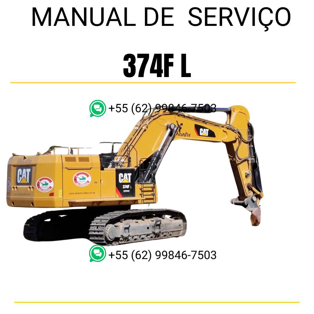Manual de serviço Caterpillar 374F L para escavadora, guia técnico detalhado em inglês em formato PDF