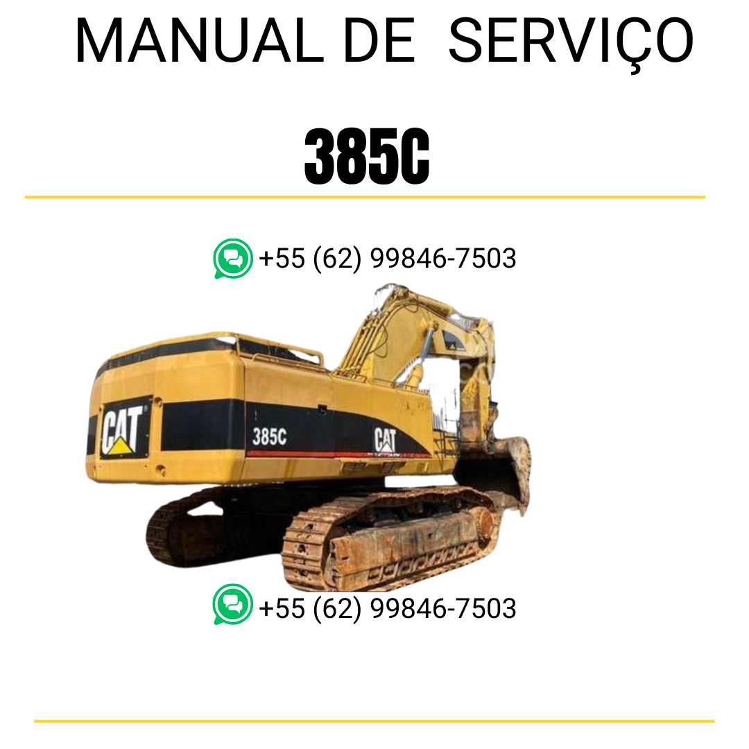 Manual de serviço Caterpillar 385C para escavadora, guia técnico detalhado em inglês em formato PDF