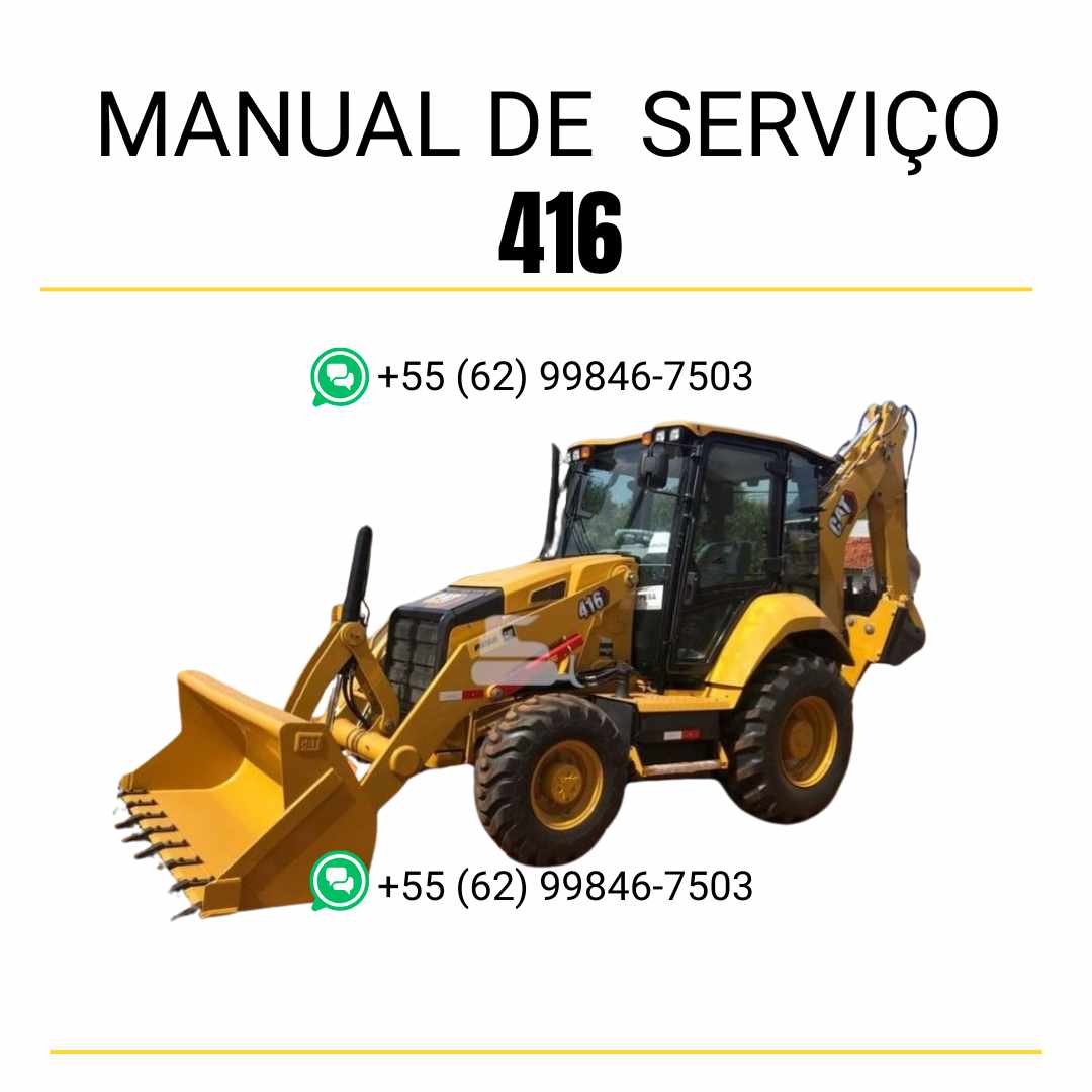 Manual de serviço Caterpillar 416 para retroescavadeira, instruções técnicas completas em inglês em PDF ✅