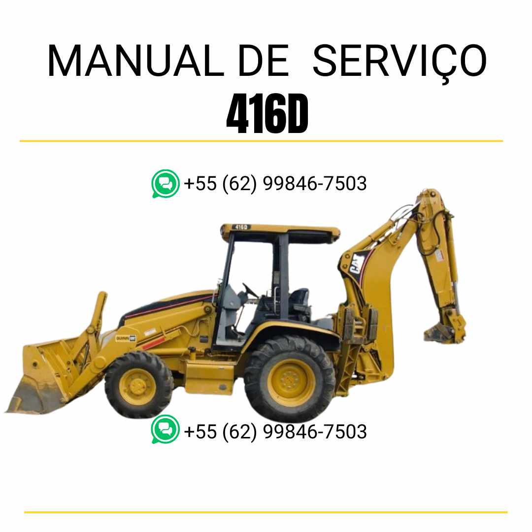 Manual de serviço Caterpillar 416D para retroescavadeira, guia técnico detalhado em inglês em PDF ✅