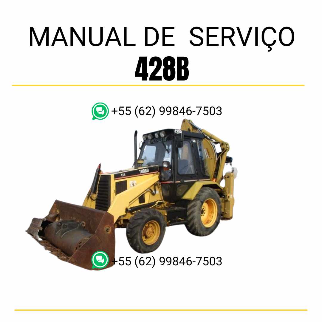 Manual de serviço Caterpillar 428B para retroescavadeira, instruções técnicas completas em inglês em PDF ✅