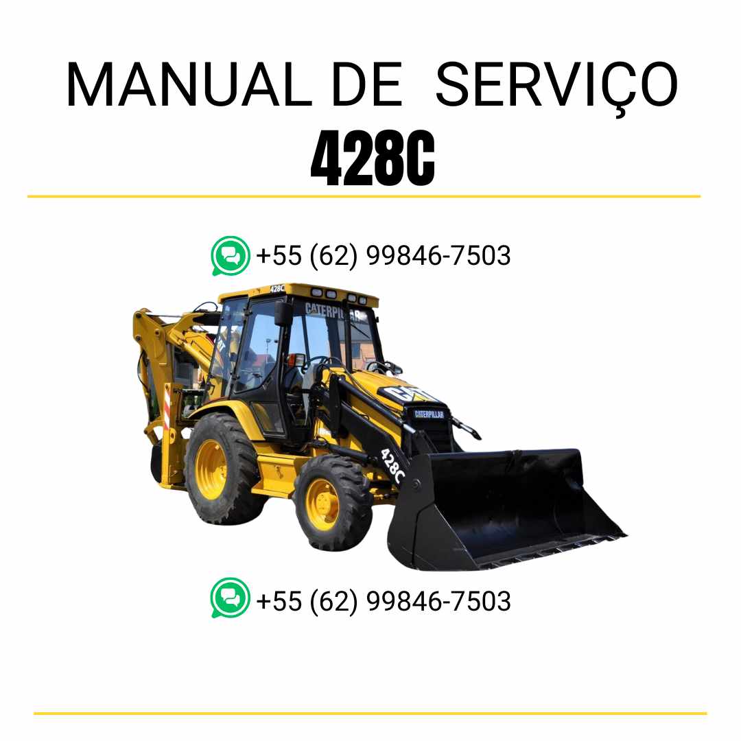 Manual de serviço Caterpillar 428C para retroescavadeira, guia técnico completo em inglês em PDF ✅