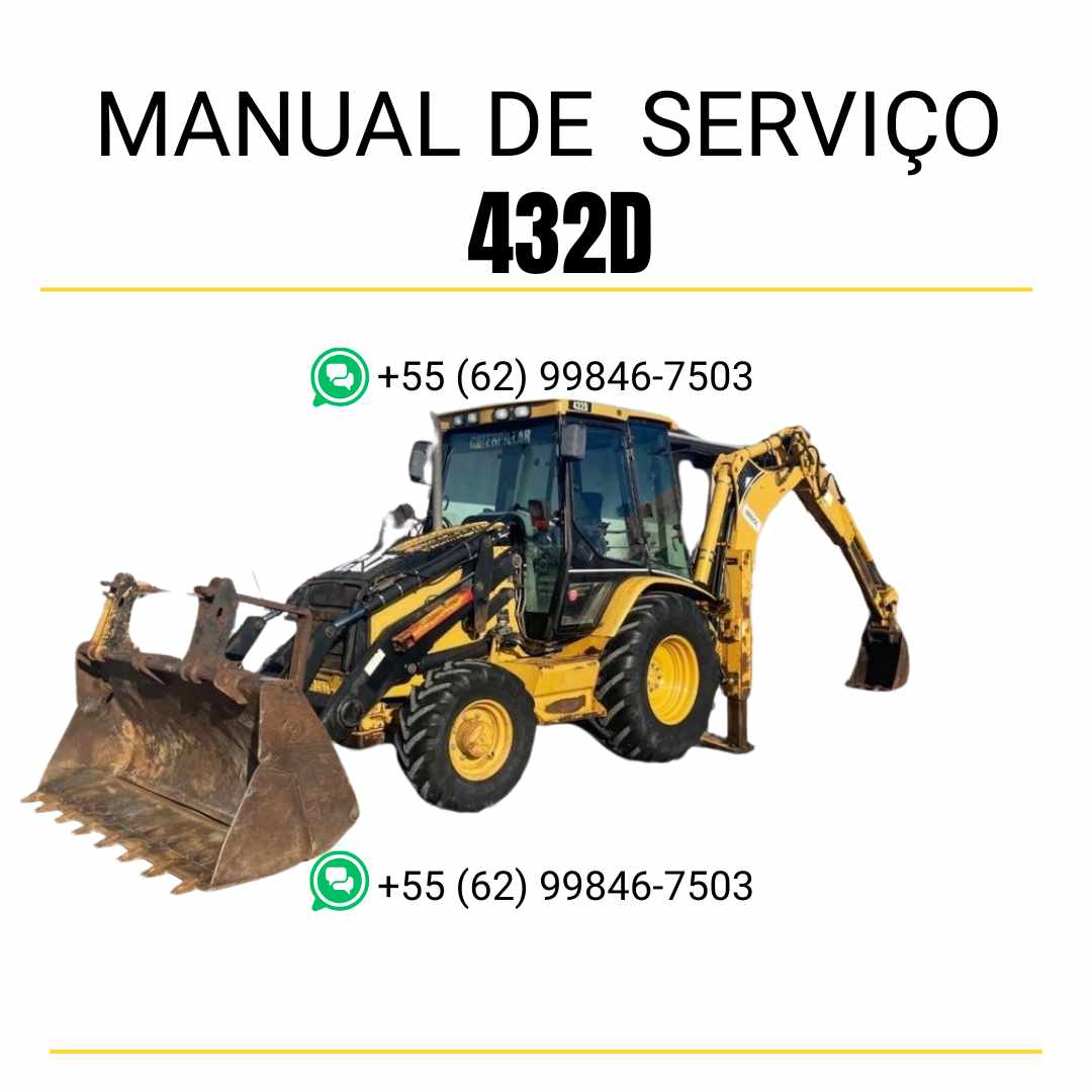 Manual de serviço Caterpillar 432D para retroescavadeira, guia técnico completo em inglês em PDF ✅