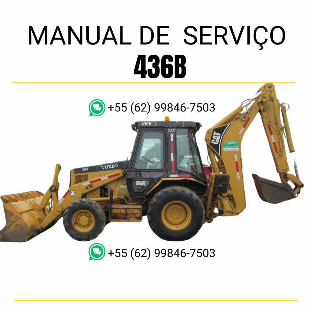 Manual de serviço Caterpillar 436B para retroescavadeira, instruções técnicas completas em inglês em PDF ✅