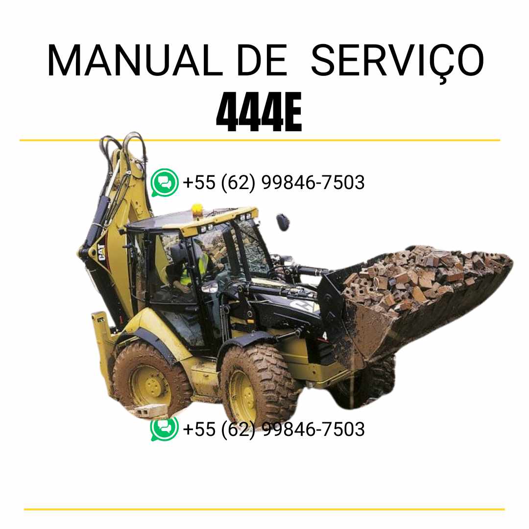 Manual de serviço Caterpillar 444E retroescavadeira, documento técnico em PDF no idioma inglês para reparos e manutenção ✅