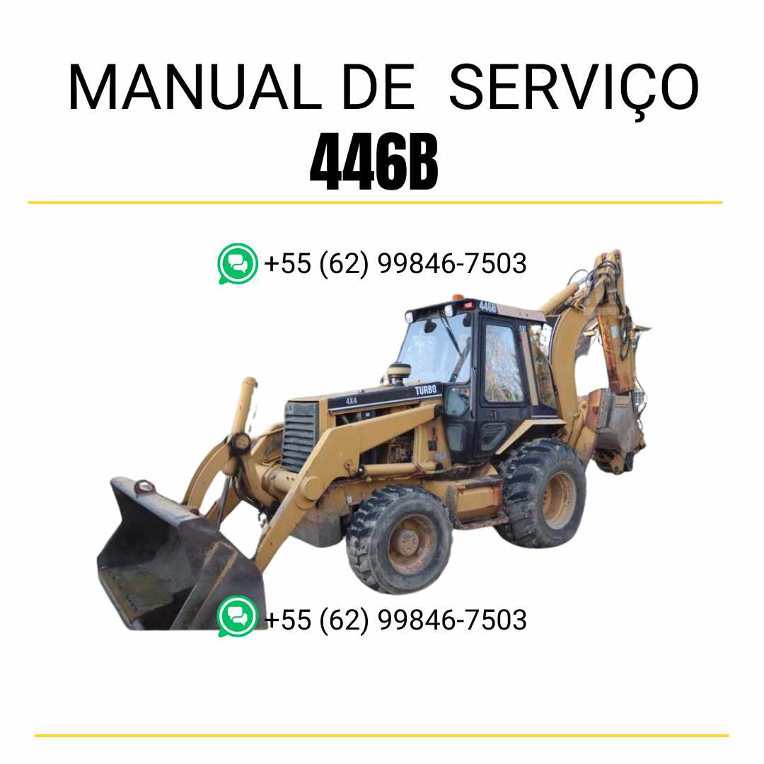 Manual de serviço Caterpillar 446B retroescavadeira em inglês, PDF completo com instruções técnicas de manutenção e reparos ✅