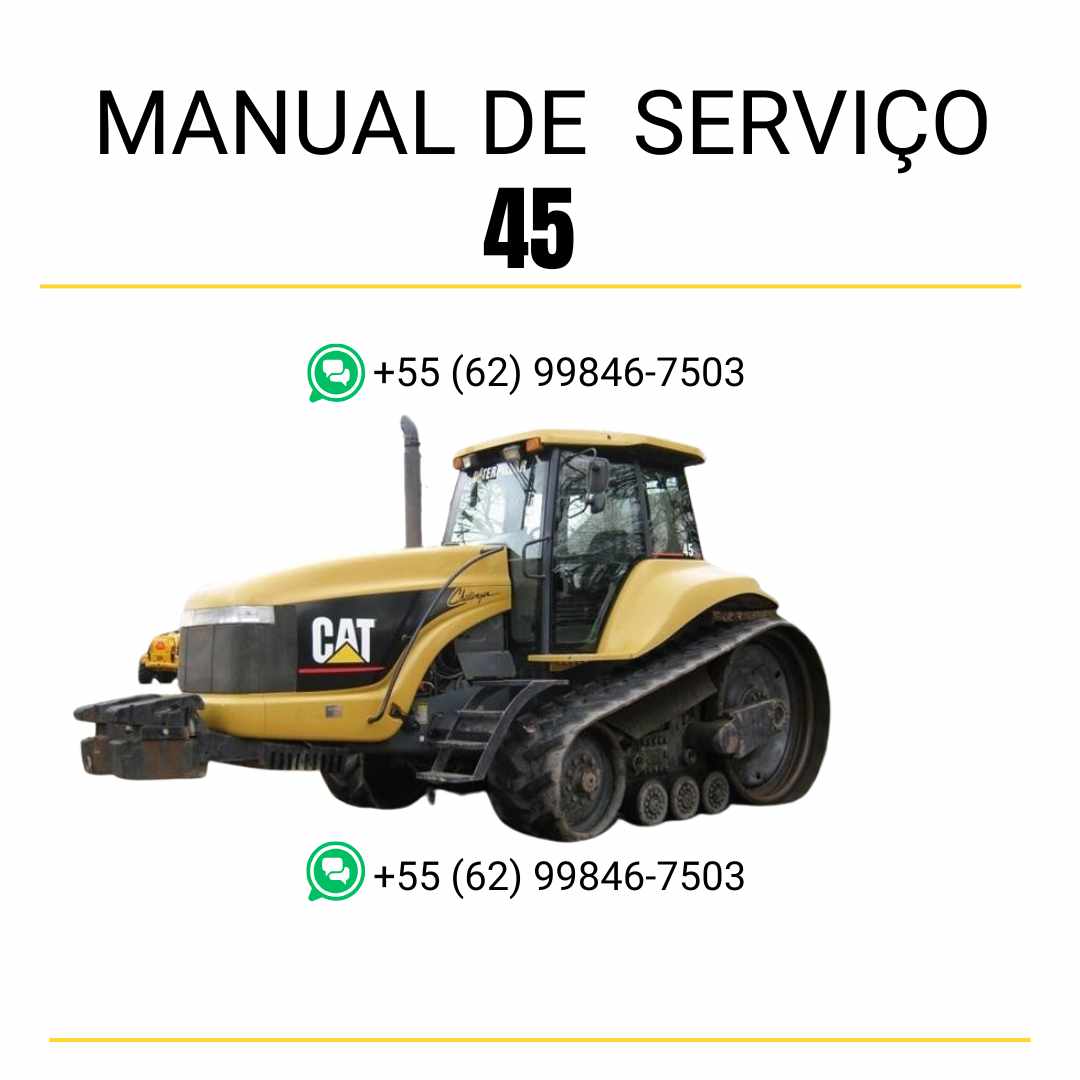 Manual de serviço Caterpillar 45 Challenger trator em inglês, PDF técnico completo com instruções de manutenção e reparo ✅