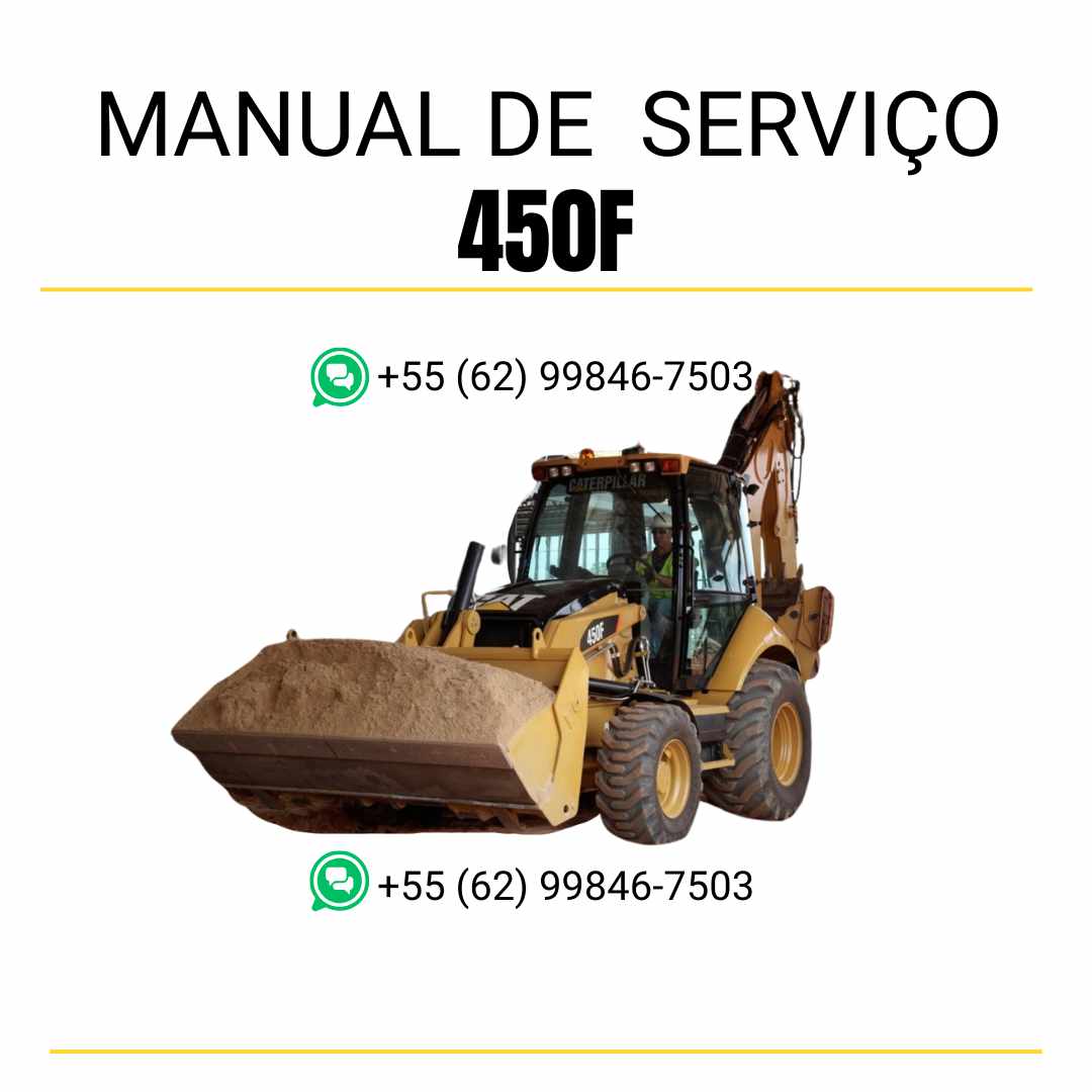 Manual de serviço Caterpillar 450F retroescavadeira em inglês, PDF técnico completo com manutenção e reparos detalhados ✅