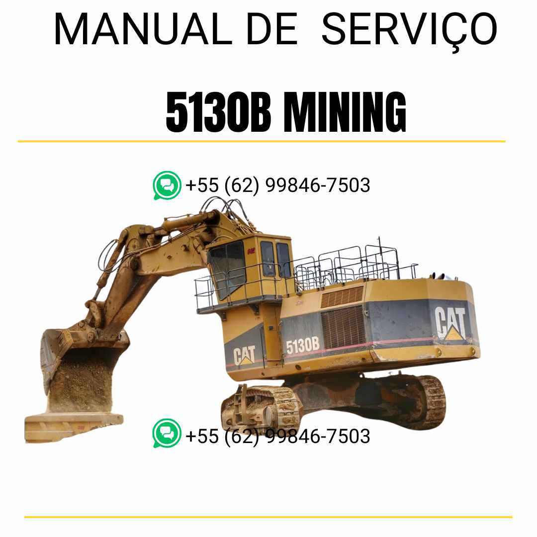 Manual de serviço Caterpillar 5130B Mining Escavadora em inglês, PDF técnico completo com orientações de reparo e manutenção especializada ✅