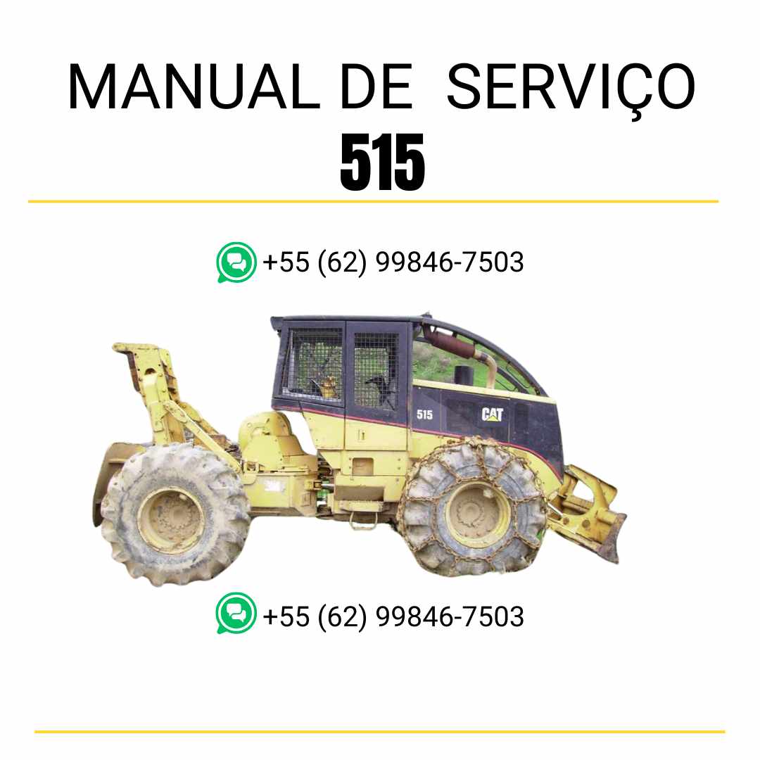 Manual de serviço Caterpillar 515 Wheel Skidder em inglês, PDF completo com instruções de manutenção e reparo detalhadas ✅