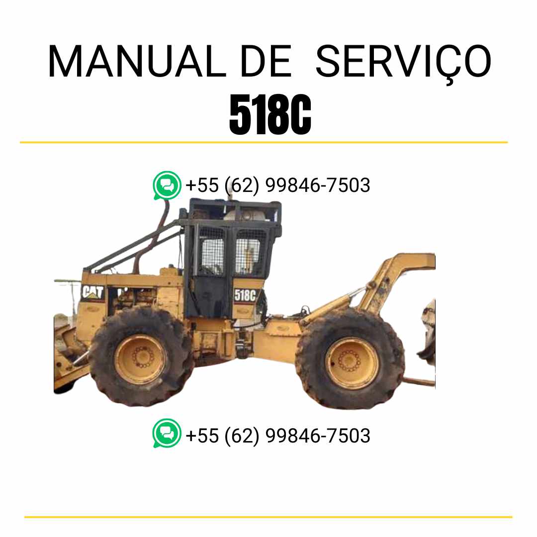 Manual de serviço Caterpillar 518C Wheel Skidder em inglês, PDF completo para manutenção detalhada e reparos técnicos ✅