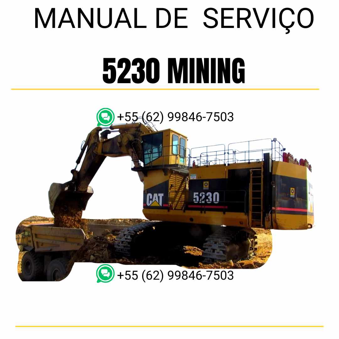 Manual de serviço Caterpillar 5230 Mining Escavadora em inglês, PDF técnico completo com instruções de manutenção e reparos ✅