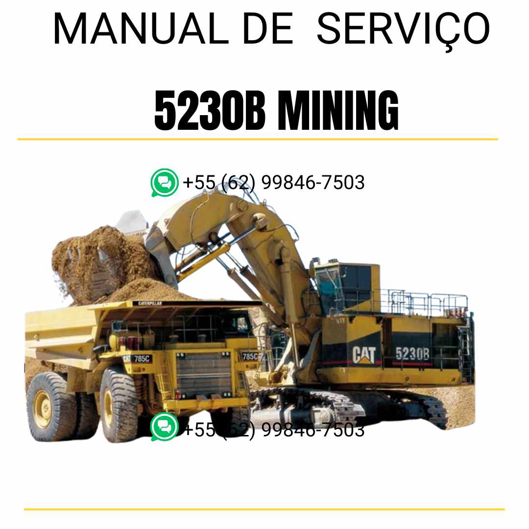 Manual de serviço Caterpillar 5230B Mining Escavadora em inglês, PDF completo com instruções de reparo e manutenção detalhada ✅
