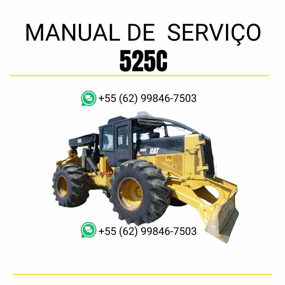 Manual de serviço Caterpillar 525C Wheel Skidder em inglês, PDF completo com instruções de manutenção, reparo e diagramas técnicos ✅