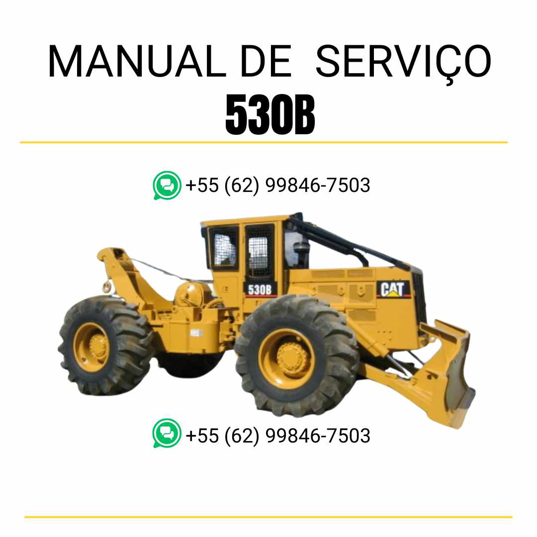 Manual de serviço Caterpillar 530B Wheel Skidder em inglês, PDF completo com instruções de manutenção, reparo e diagramas técnicos detalhados ✅