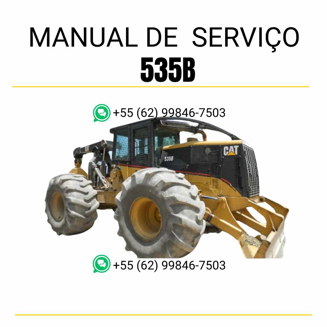 Manual de serviço Caterpillar 535B Wheel Skidder em inglês, PDF técnico detalhado com instruções de manutenção, reparo e diagramas originais ✅