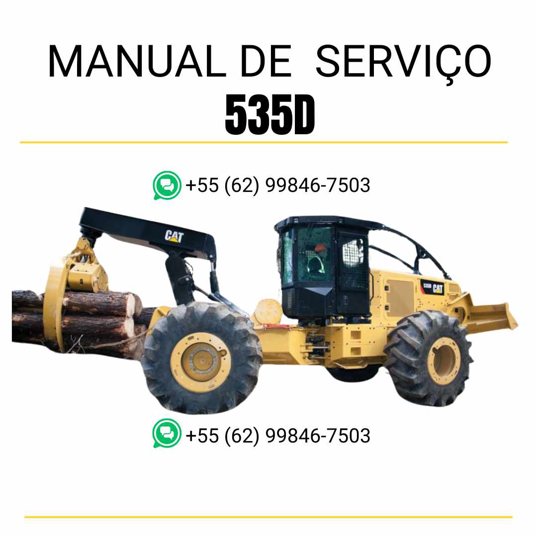 Manual de serviço Caterpillar 535D Wheel Skidder em inglês, PDF técnico completo com orientações de manutenção, reparo e diagramas originais ✅