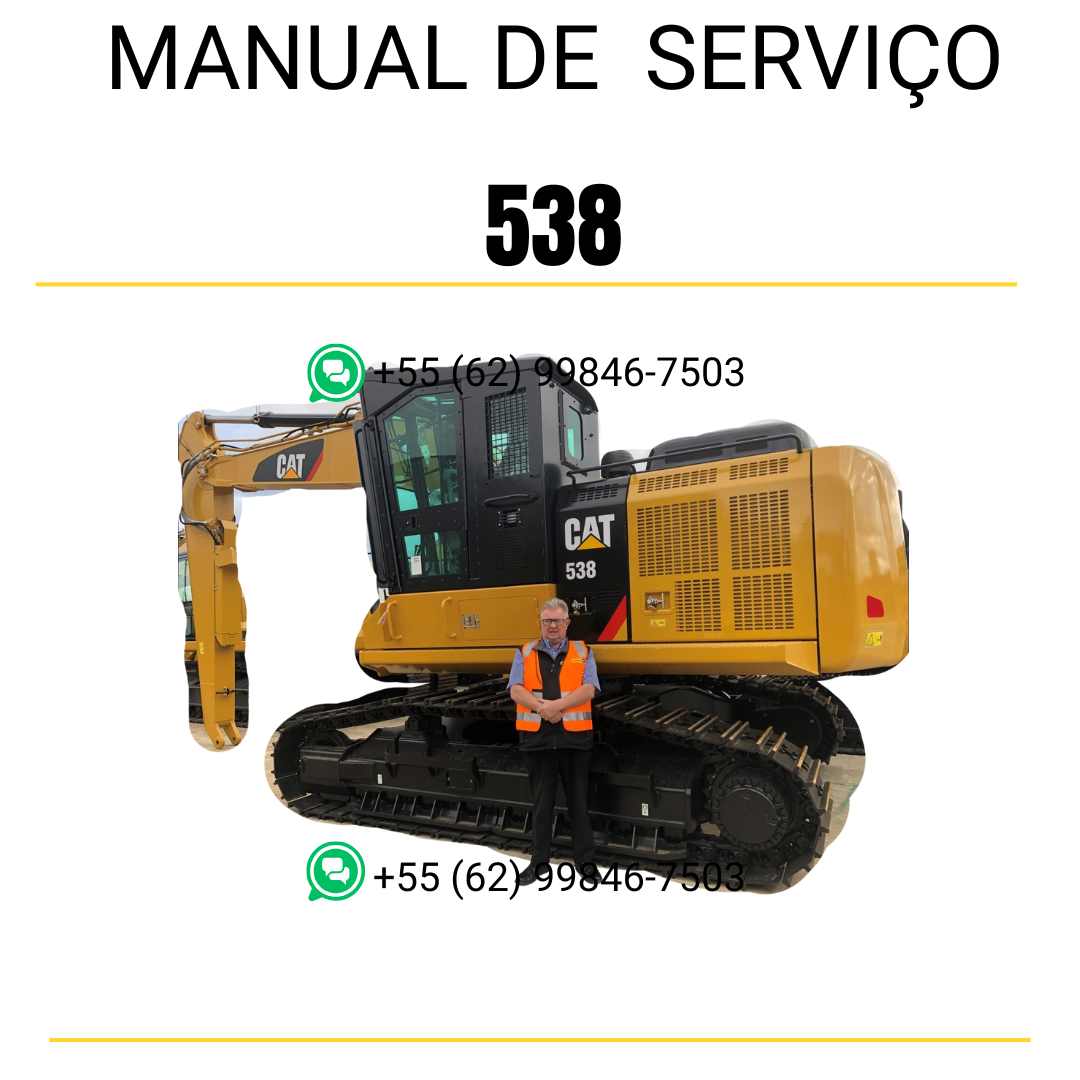 Manual de serviço Caterpillar 538 Escavadora em inglês, PDF completo com instruções técnicas detalhadas de manutenção, reparo e diagramas originais ✅
