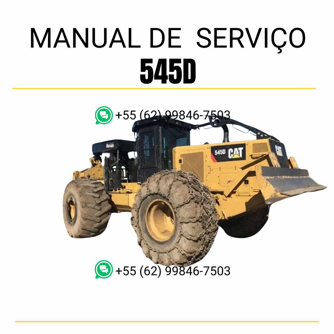 Manual de serviço Caterpillar 545D Wheel Skidder em inglês, PDF completo com procedimentos de manutenção, reparo técnico e diagramas originais ✅