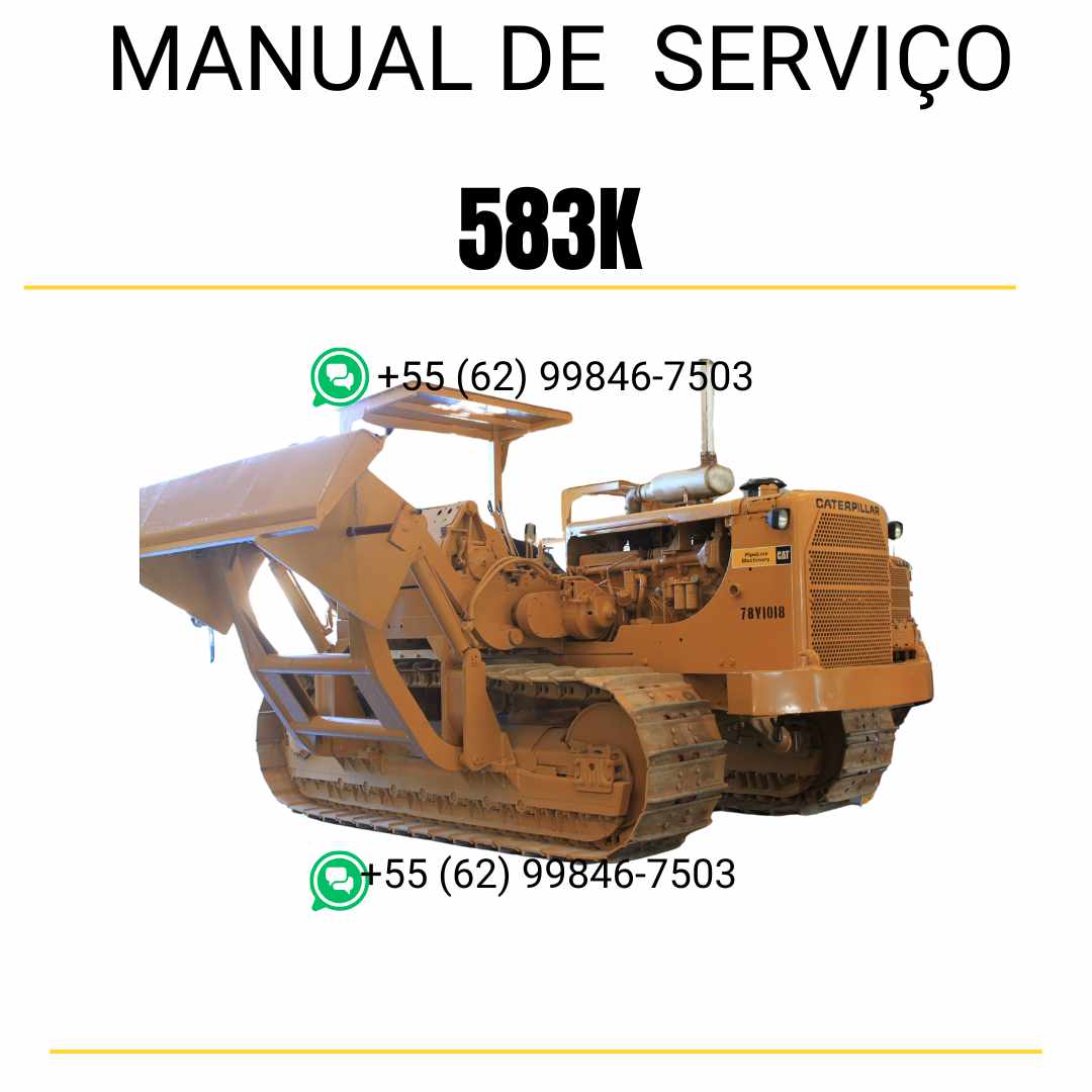 Manual de serviço Caterpillar 583K assentador de tubos em inglês em PDF, guia técnico completo para manutenção e reparos