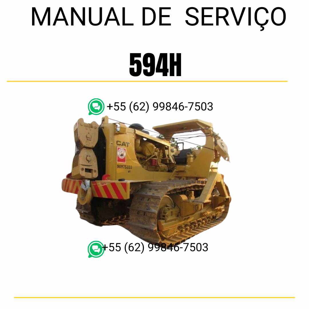 Manual de serviço Caterpillar 594H assentador de tubos em inglês, PDF completo com instruções técnicas de manutenção, reparo e operação segura