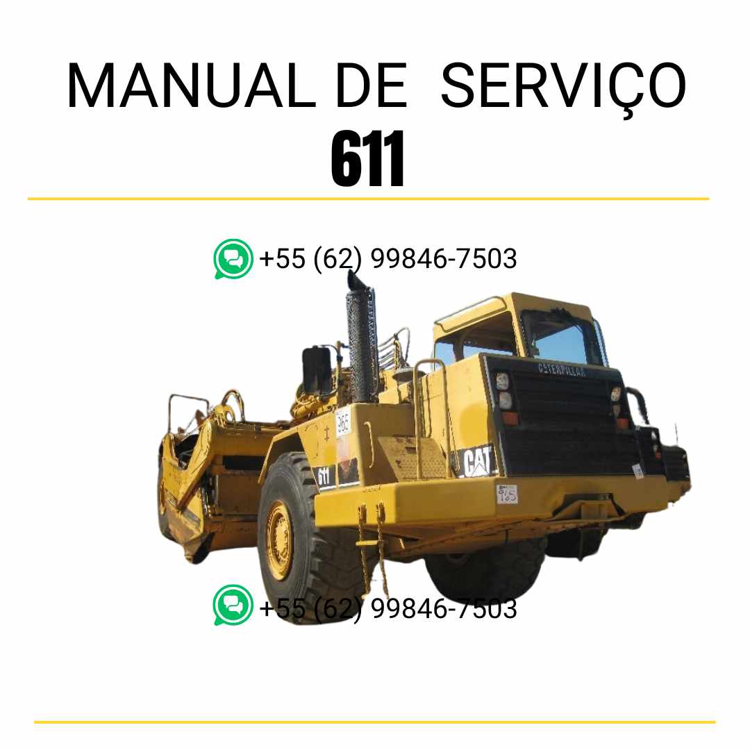 Manual de serviço Caterpillar 611 raspador de rodas em inglês, PDF técnico com instruções detalhadas de manutenção, reparos e operação