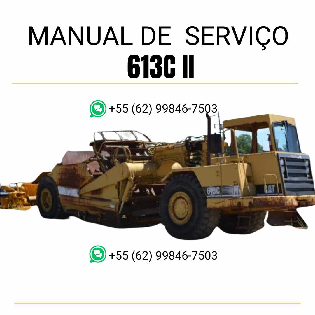Manual de serviço Caterpillar 613C II raspador de rodas em inglês, PDF com orientações detalhadas de manutenção, reparos e operação segura