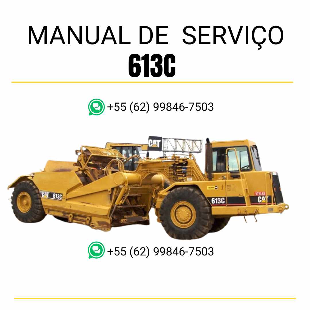 Manual de serviço Caterpillar 613C raspador de rodas em inglês, PDF técnico completo com instruções de manutenção, reparos e operação eficiente