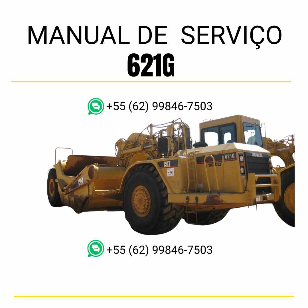 Manual de serviço Caterpillar 621G raspador de rodas em inglês, PDF técnico com orientações completas para manutenção e reparos