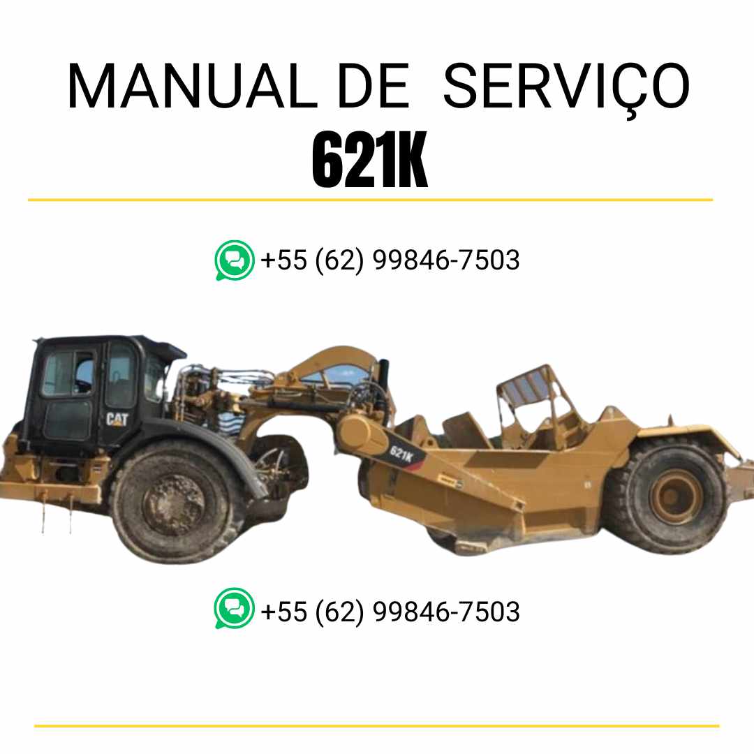 Manual de serviço Caterpillar 621K Wheel Tractor-Scraper em inglês, PDF completo com instruções detalhadas de manutenção e reparo