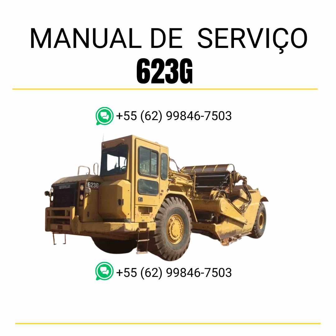 Manual de serviço Caterpillar 623G Trator de Rodas em inglês, PDF técnico com instruções completas para manutenção, reparos e ajustes mecânicos