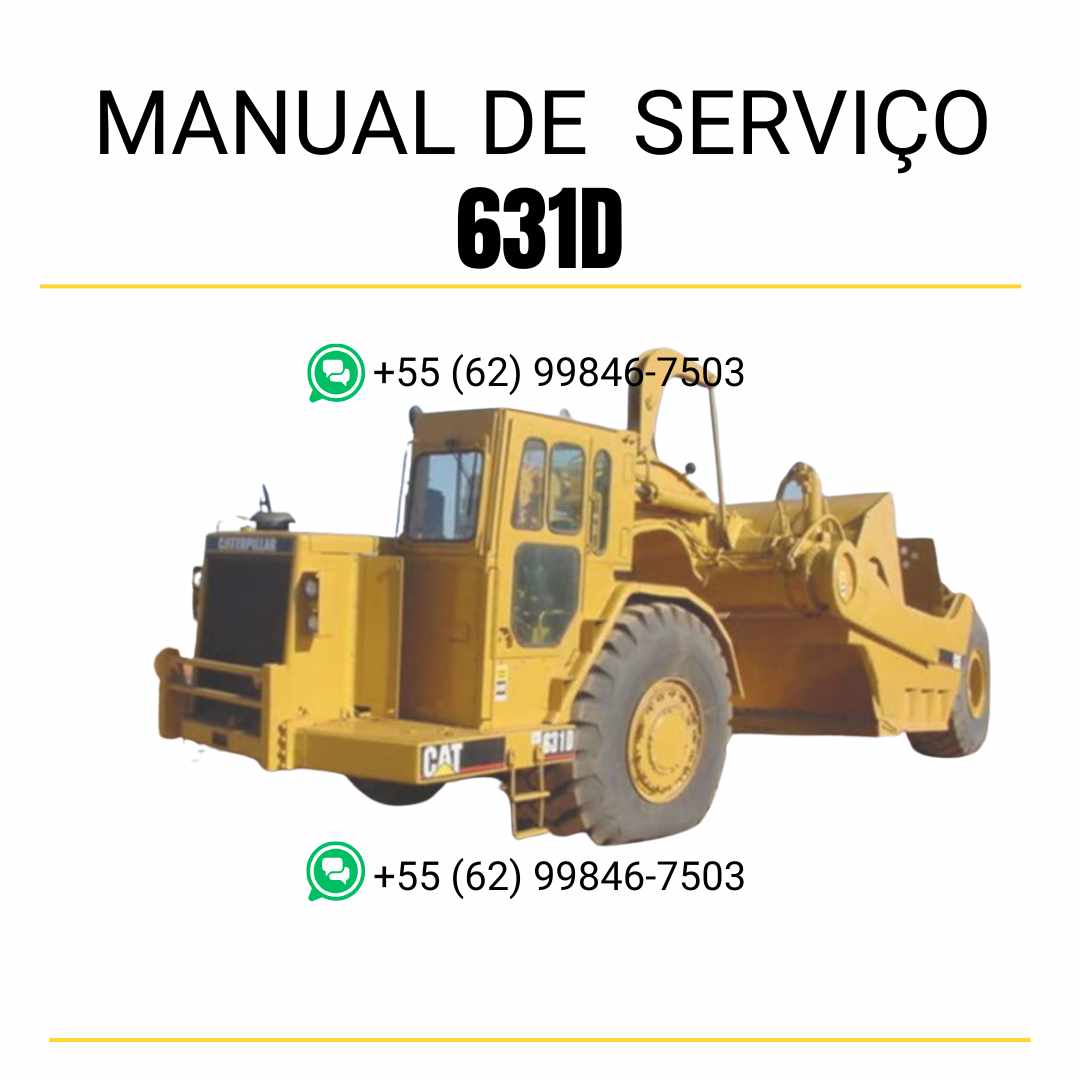 Manual de serviço Caterpillar 631D Trator de Rodas em inglês, PDF com instruções técnicas detalhadas para manutenção e reparo profissional