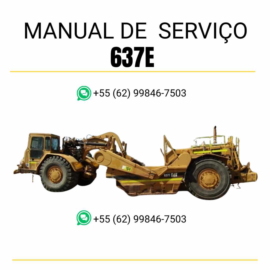 Manual de serviço Caterpillar 637E Trator de Rodas em inglês, PDF com instruções de reparo, diagnóstico e manutenção completa