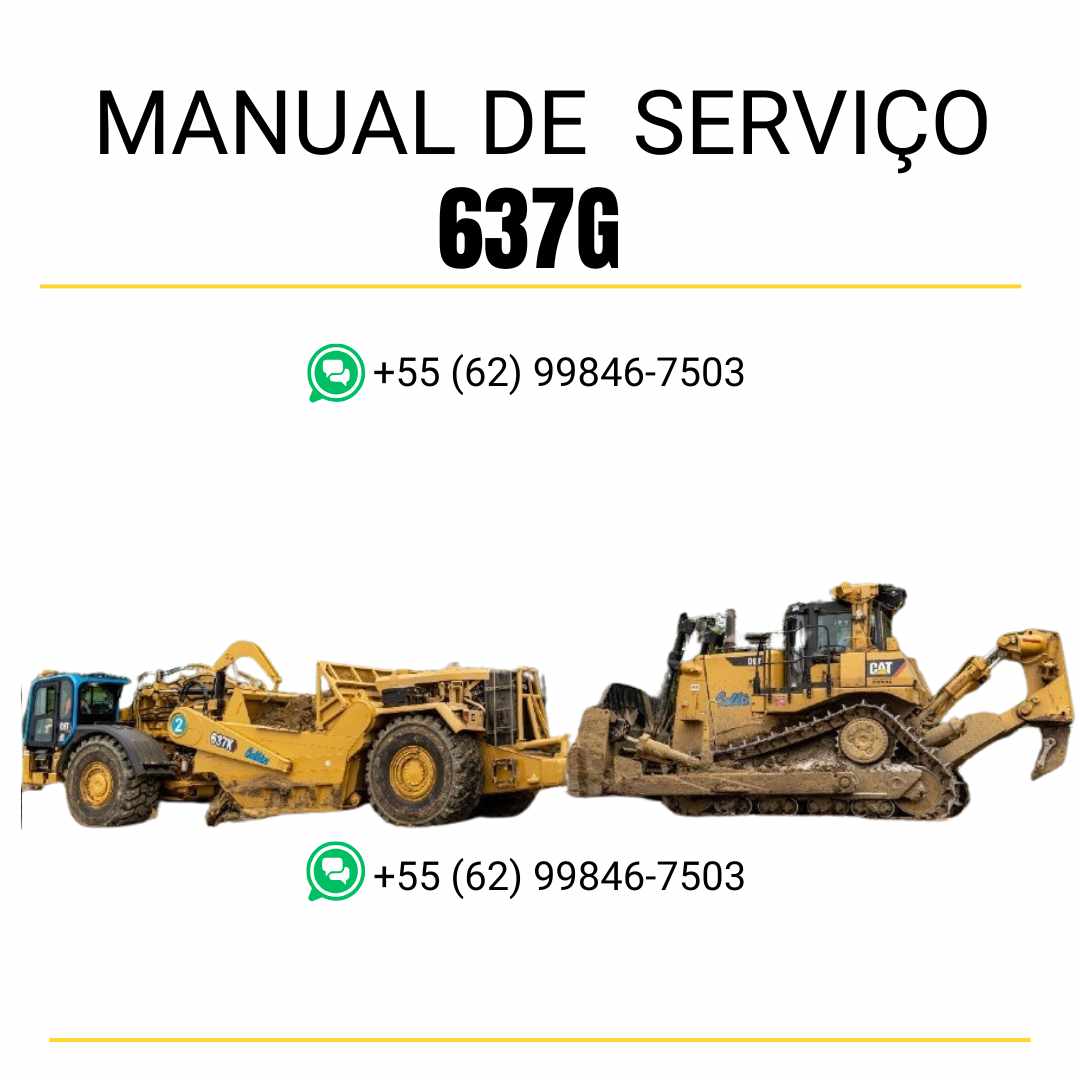 Manual de serviço Caterpillar 637G Trator de Rodas em inglês, PDF completo com instruções técnicas, manutenção e reparos detalhados