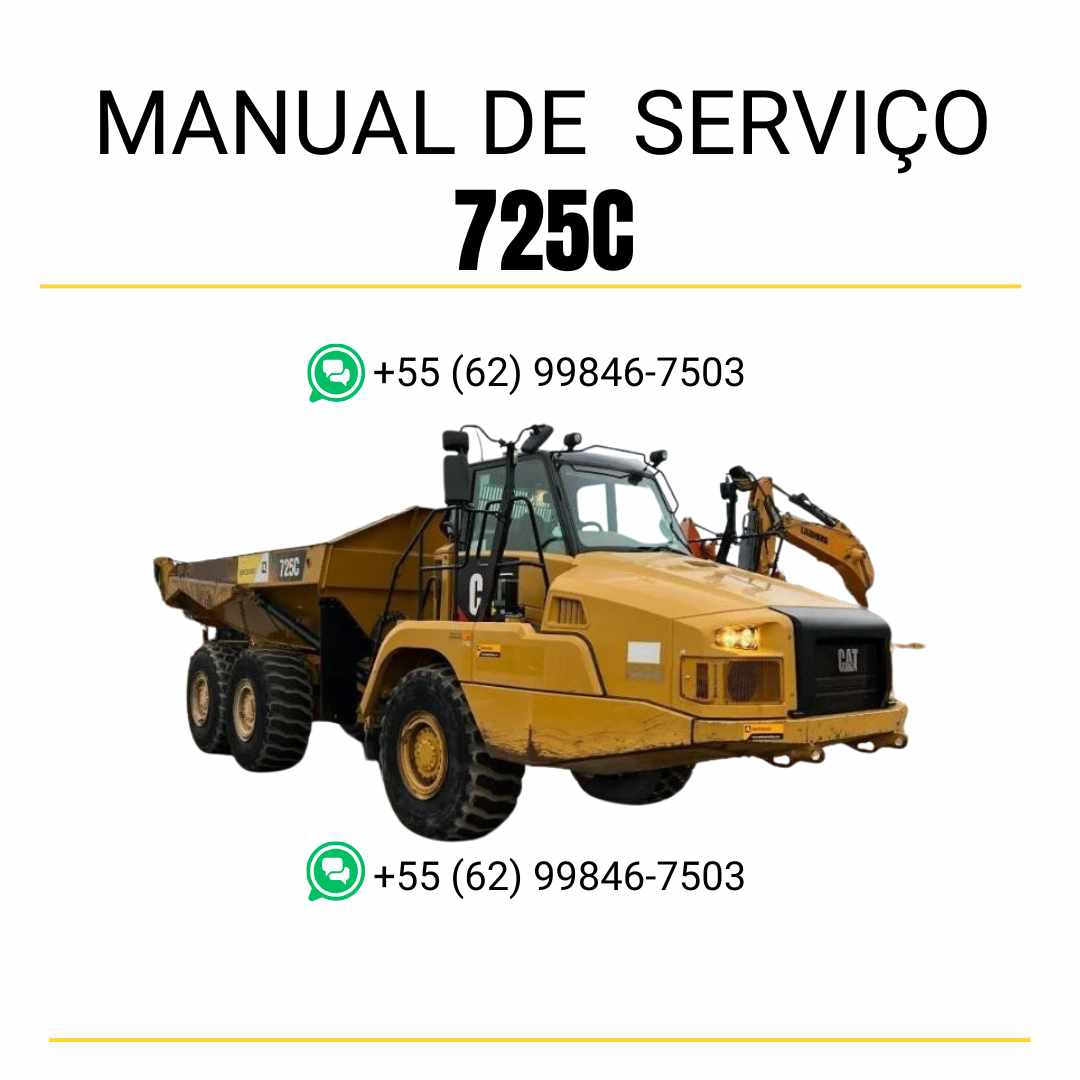 Manual de serviço Caterpillar 725C Caminhão Articulado em PDF, instruções técnicas completas em inglês para manutenção