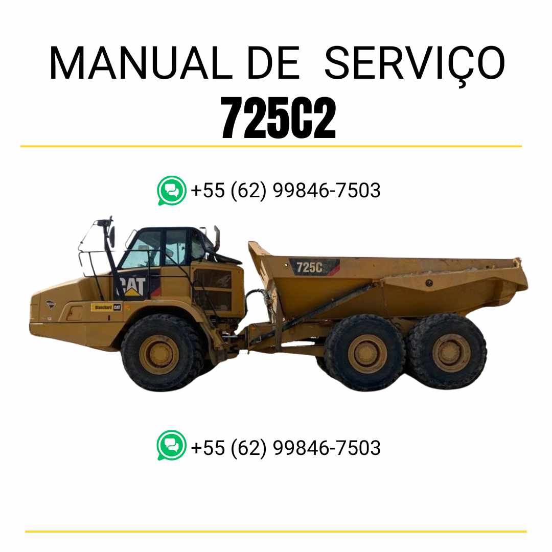 Manual de serviço Caterpillar 725C2 Caminhão Articulado em PDF, guia técnico completo em inglês para manutenção e reparos
