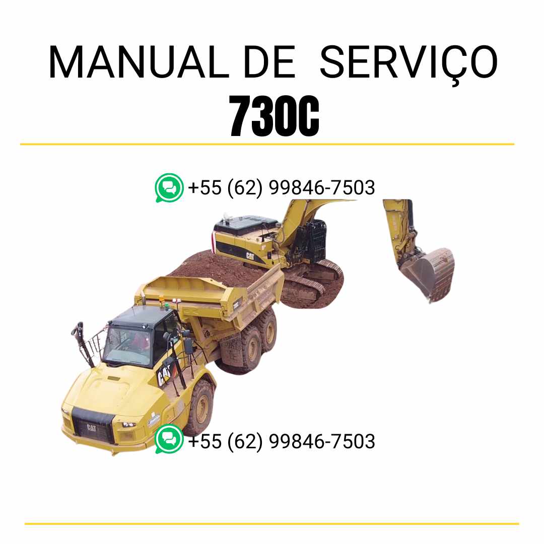 Manual de serviço Caterpillar 730C Caminhão Ejetor em PDF, guia técnico em inglês para operação, diagnóstico e manutenção