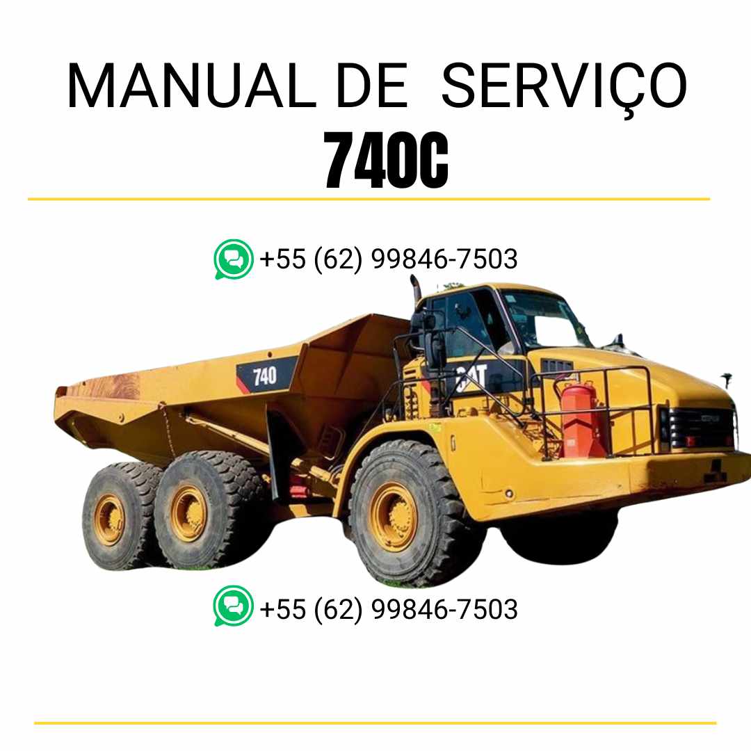 Manual de serviço Caterpillar 740C caminhão articulado em PDF inglês, guia técnico detalhado para manutenção e consertos