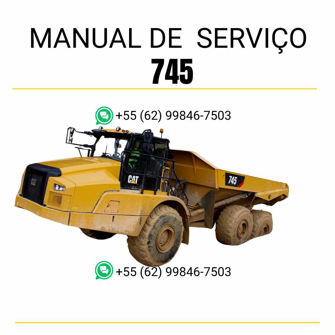 Manual de serviço Caterpillar 745 caminhão articulado em PDF inglês, com instruções completas para reparo e manutenção preventiva