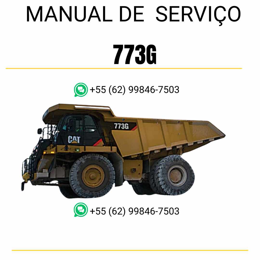 Manual de serviço Caterpillar 773G caminhão fora de estrada em PDF inglês, guia técnico completo para diagnósticos, manutenção e reparos