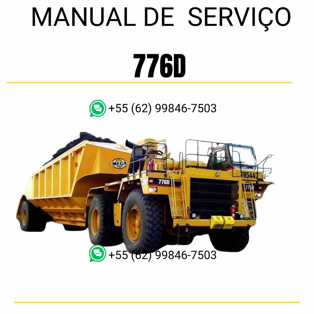 Manual de serviço Caterpillar 776D trator em PDF inglês, referência técnica detalhada para diagnósticos, manutenção preventiva e reparos completos