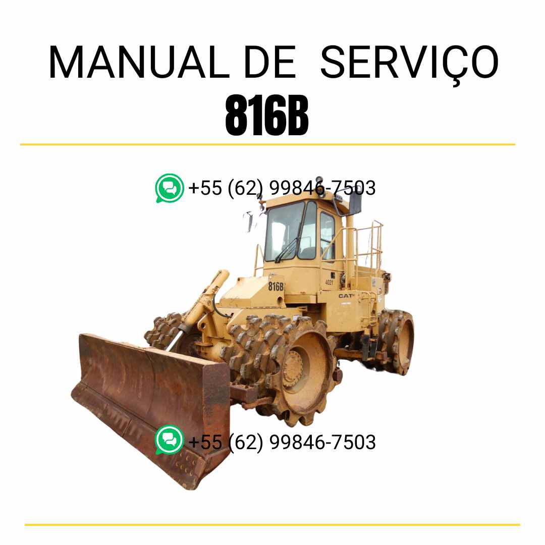 Manual de serviço Caterpillar 816B compactador de aterro em inglês em PDF com orientações detalhadas de manutenção e reparos técnicos